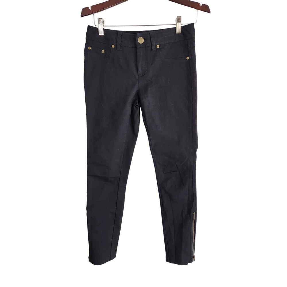 International Concepts Women Black Modal Blend Ankle Zipper Jeans Size 2‎